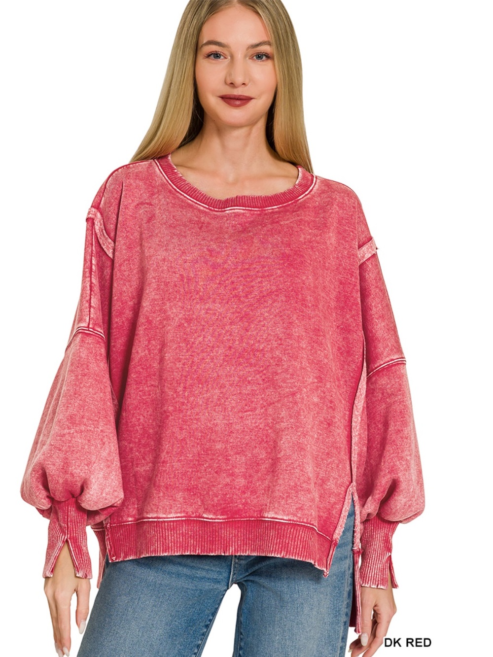 ZF59–🤎🩷🧡 (17 COLORS) ZENANA “CAMDENS” OVERSIZED CREWNECK - Picture 12 of 16